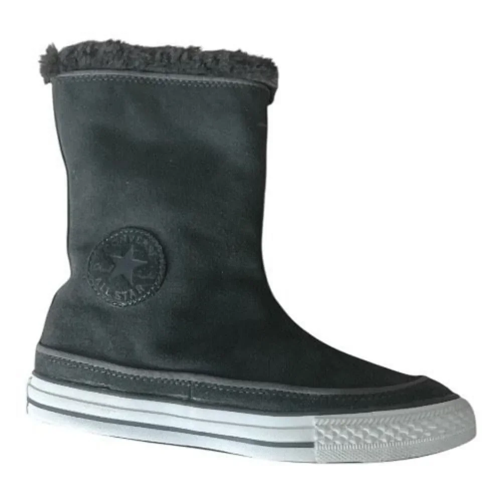Converse All-Star Chuck Taylor Beverly Women Gray Suede Mid Calf Boots Size 6.5